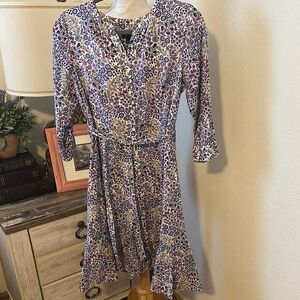 Talbots Multicolor Floral Long Sleeve Dress